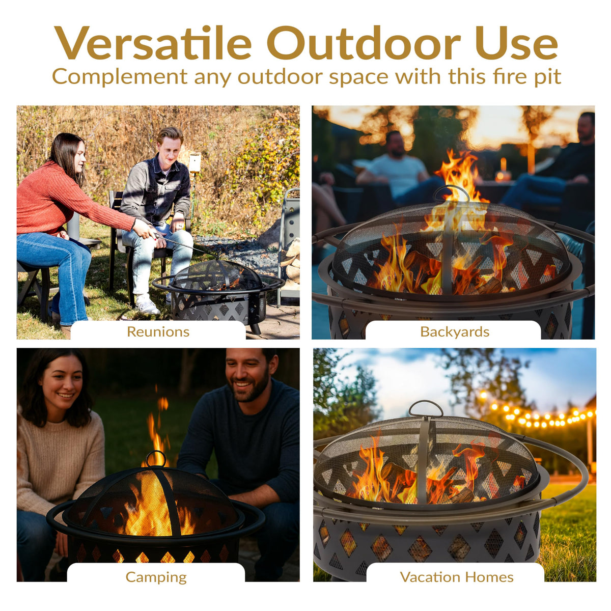 30" Round Wood Burning Outdoor Fire Pit A104